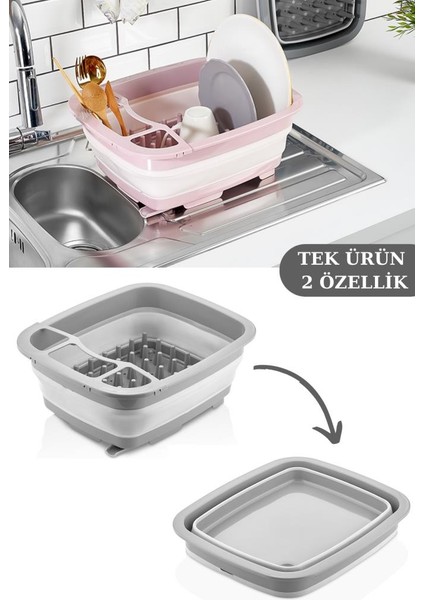 Katlanabilir Bulaşıklık & Badya, Akordiyon Kaşıklık Bölmeli Tabaklık Kurutmalık Badya 1 Adet