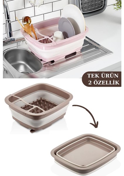 Katlanabilir Bulaşıklık & Badya, Akordiyon Kaşıklık Bölmeli Tabaklık Kurutmalık Badya 1 Adet