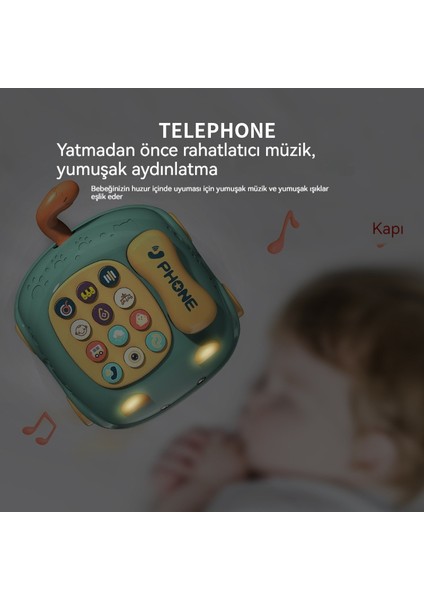 Erkek ve Kız Çocukları Için Çok Fonksiyonlu Çince-Ingilizce Iki Dilli Simülasyon Telefon Hikayesi Makinesi, Kedi Bebek Cep Telefonu Eğitici Oyuncak (Yurt Dışından)