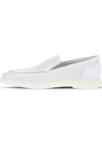 Beyaz Flotter Deri Erkek Loafer 01MA8200 modelleri