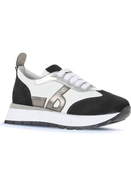 Siyah Beyaz Deri Kadın Spor Ayakkabı 01WA8500 fiyatları