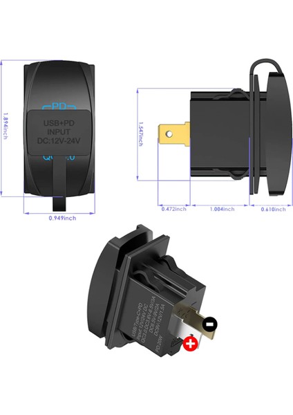 Marin Anahtar Tip USB Type-C Soketi 3.0 12-24V