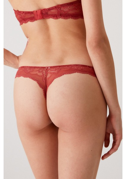 Kadın Gül 4752002 Dantel Detaylı String Külot (Ağ Kısmı Pamuklu)