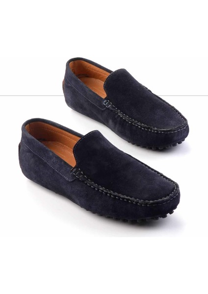 Lacivert Süet Deri Erkek Loafer Ayakkabı E01350003502