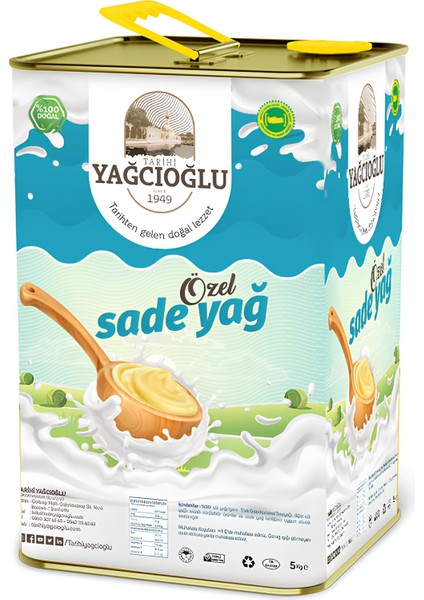 Özel Sadeyağ Keçi ve Manda Sadeyağı (Ghee) 5 kg