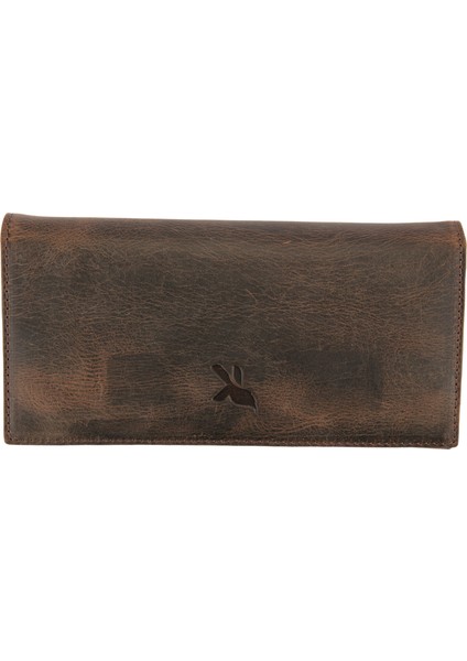 Deri Unisex Portföy Cüzdanı Eskitme Kahve BC424-10