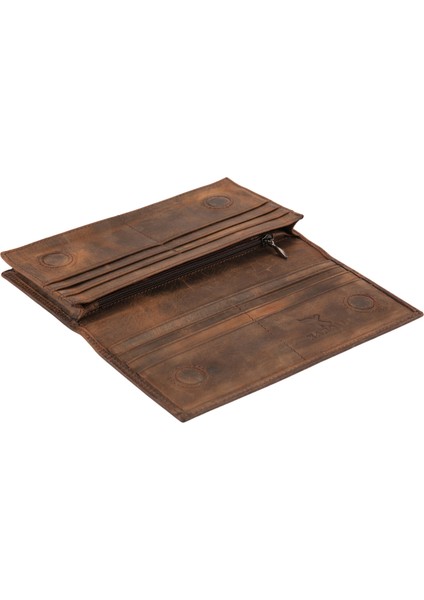 Deri Unisex Portföy Cüzdanı Eskitme Kahve BC424-10 modelleri