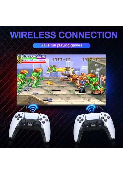 Android Game Tv Stick 4K 64 GB Remote Control Hazıfa Kartı ve 2 Kablosuz Oyun Kolu Retro Game Stick Nostalji Oyun Konsolu Film Izleme Platformları