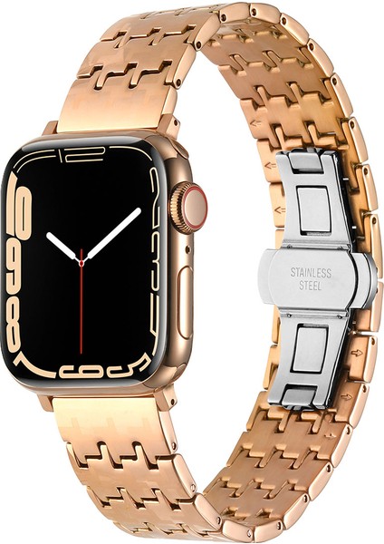 Apple Watch 38 / 40 / 41 mm Çizilmez ve Paslanmaz Ayarlanabilir Premium Çelik Kordon