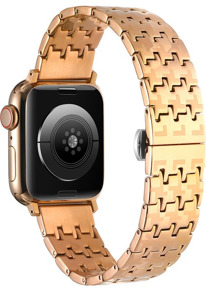 Apple Watch 38 / 40 / 41 mm Çizilmez ve Paslanmaz Ayarlanabilir Premium Çelik Kordon