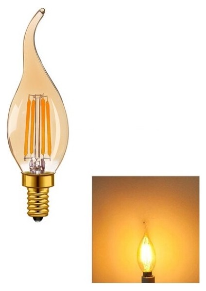 5 Adet 4W Rustik LED Dekoratif Buji Amber