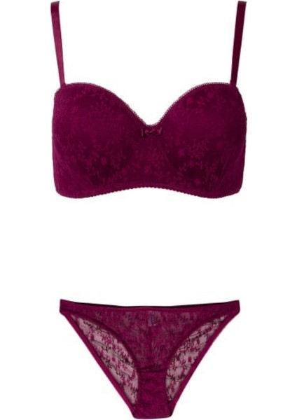 Nbb Kadın Dantelli Lotus Straplez Balensiz Sütyen Cheeky Külot Takım -4503 fiyatları