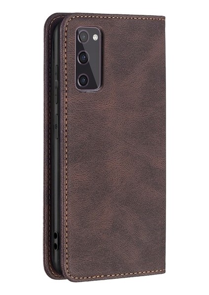 Samsung Galaxy S20 Fe Için Manyetik Rfıd Kılıf Kahverengi (Yurt Dışından)
