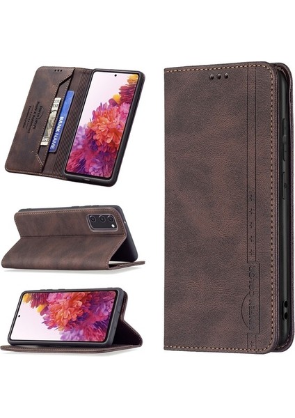 Samsung Galaxy S20 Fe Için Manyetik Rfıd Kılıf Kahverengi (Yurt Dışından) modelleri