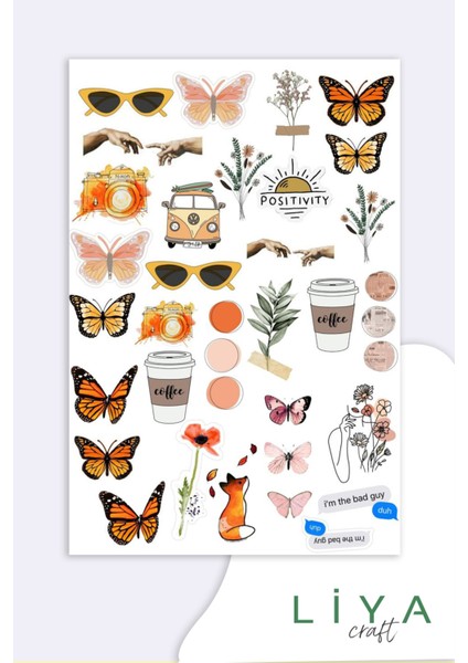 6'lı Sticker Planner Ajanda Bullet Journal Için Uygun Set