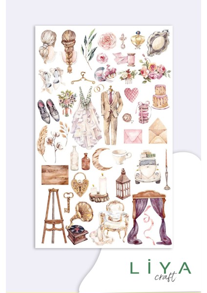 2'li Wedding Sticker Planner Ajanda Bullet Journal Için Uygun Set fiyatları