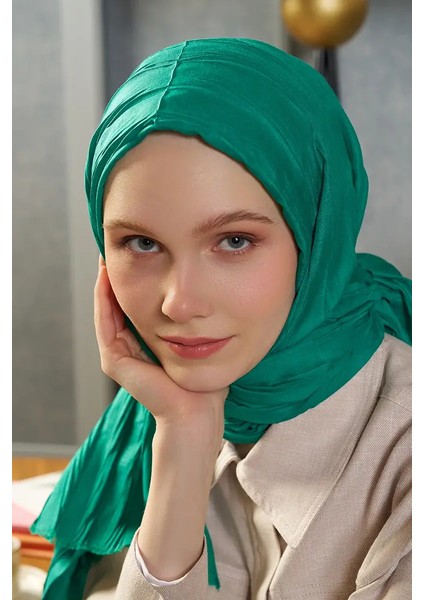 Bambu Pilise Şal - Benetton Yeşili