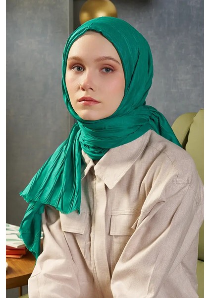 Bambu Pilise Şal - Benetton Yeşili fırsatları