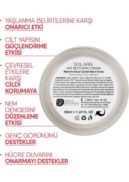 Retinol Serum 30 ml ve Anti Age Bakım Kremi 50 ml ve Güneş Kremi 50 ml ve Tonik 200 ml