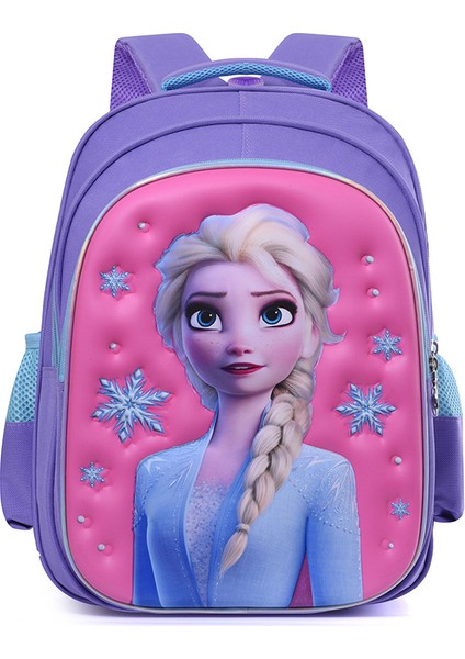 3D Prenses Elsa-Çocuk Okul Çantası-Sert Kabuk Karikatür-Kız Sırt Çantası (Yurt Dışından)