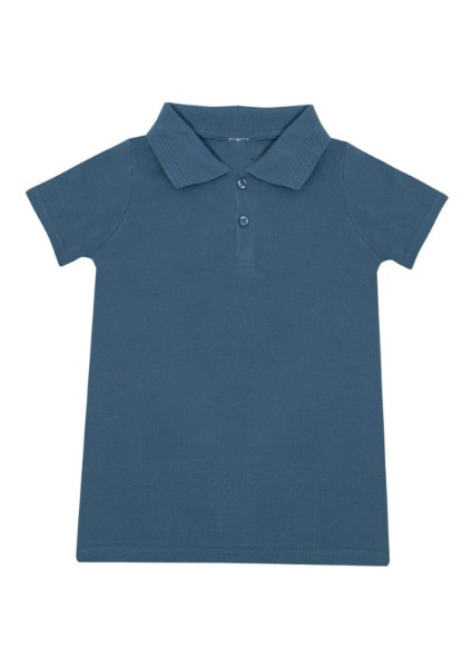 MCR Kids Mcrkids Polo Yaka Indigo Kısa Kol Okul Tişörtü