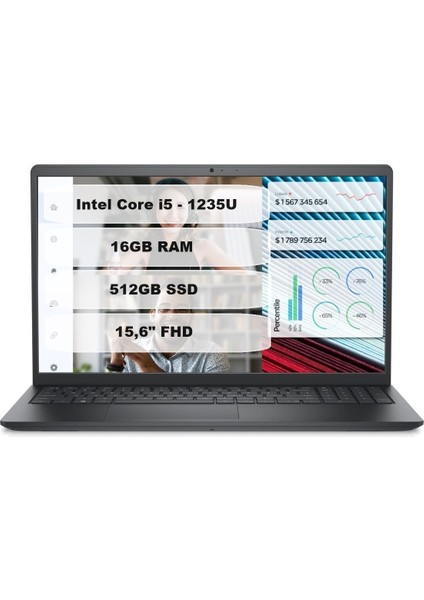 3520 Intel Core I5 1235U 16GB 512GB SSD Freedos 15.6" 120Hz Fhd Taşınabilir Bilgisayar N1611PVNB3520UA111