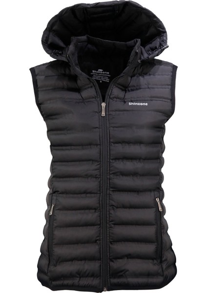 Kadın Şişme Siyah Cepli Yelek