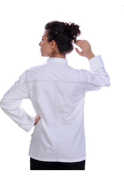Unisex Aşçı Ceket Harman Gabardin Beyaz fırsatları