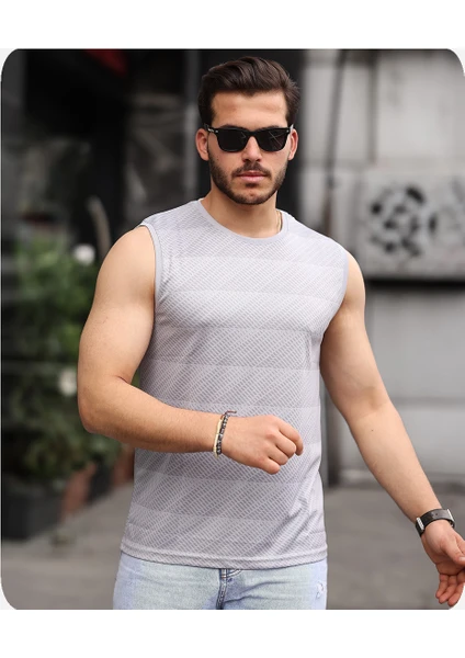 Spor Life Mens Style Mikro Baskılı Desenli Sporcu T-Shirt