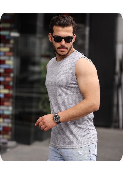 Mens Style Mikro Baskılı Desenli Sporcu T-Shirt