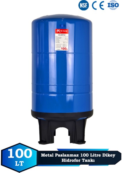 Trtank Profesyonel 100 Litre Dikey Ayaklı Nsf Membranlı Hidrofor Genleşme Tankı