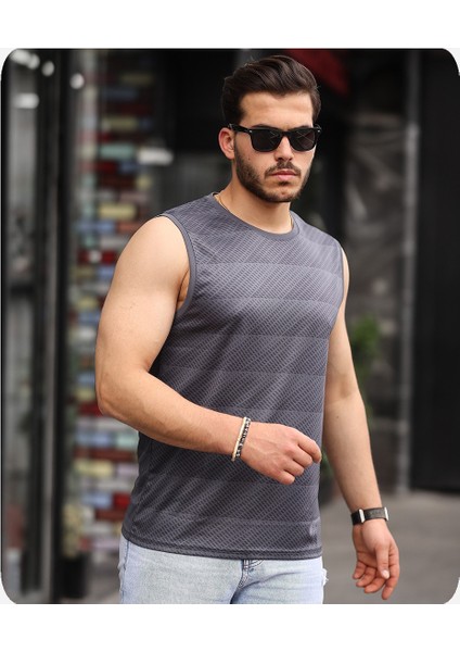 Mens Style Mikro Baskılı Desenli Sporcu T-Shirt