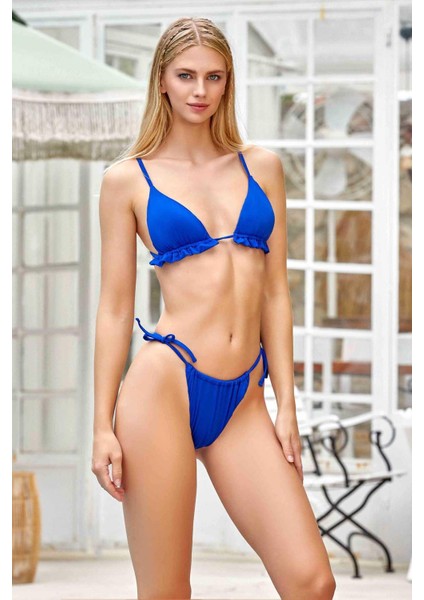 LAPİENO Kadın Saks Üçgen Bikini C1T8N7O3