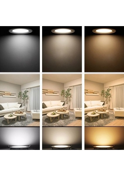 12W Siyah Kasa Yuvarlak Sıva Altı LED Panel 6500K Beyaz