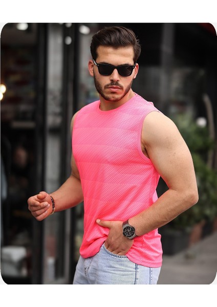 Mens Style Mikro Baskılı Desenli Sporcu T-Shirt