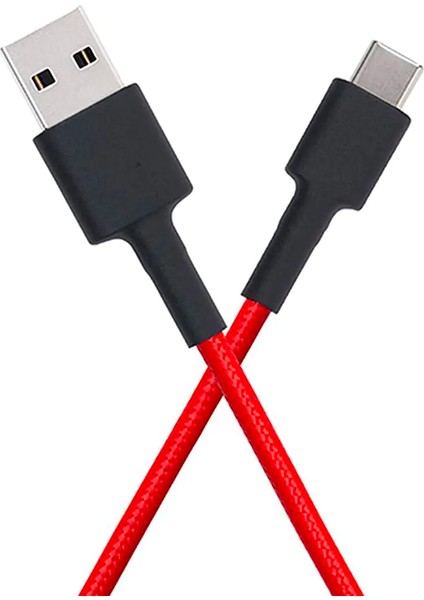 Örgülü Usb-A (Usb-C) 1m Kırmızı Şarj