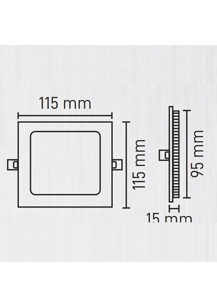 6W Siyah Kasa Kare Sıva Altı LED Panel 3000K Günışığı fiyatları