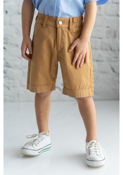 Erkek Çocuk Gabardin Düz Şort