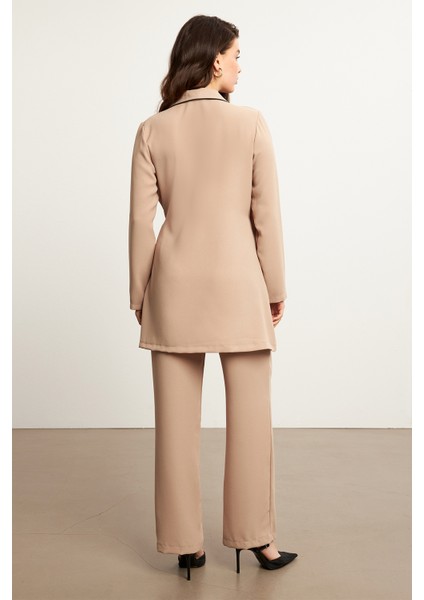 Biyeli Ceket Pantolon Takım - Bej fırsatları