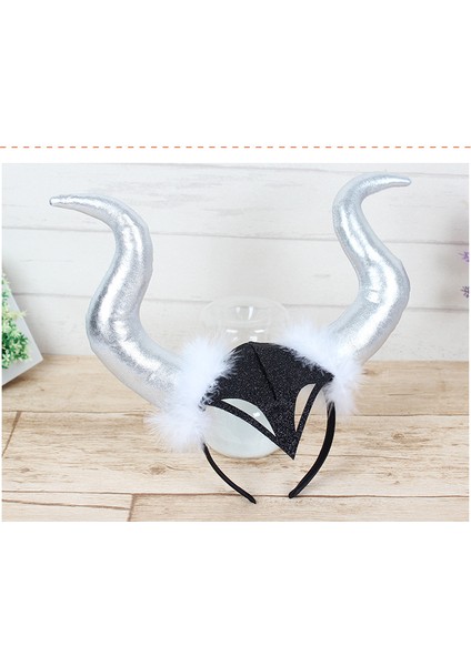 Cadılar Bayramı Şeytanı Büyük Boynuzlu Kafa Bandı (Yurt Dışından)