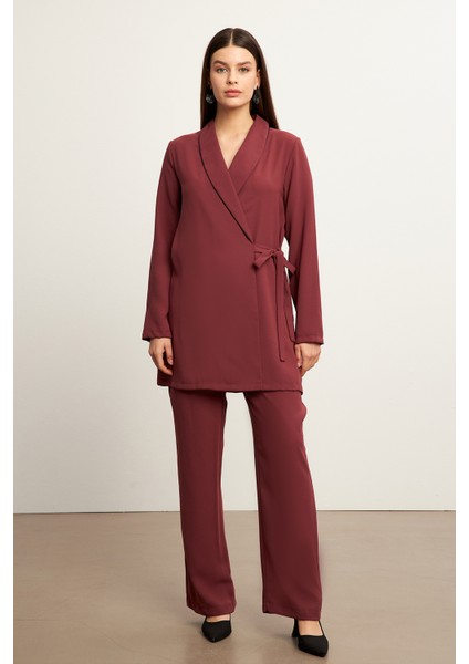 Biyeli Ceket Pantolon Takım - Gül Kurusu