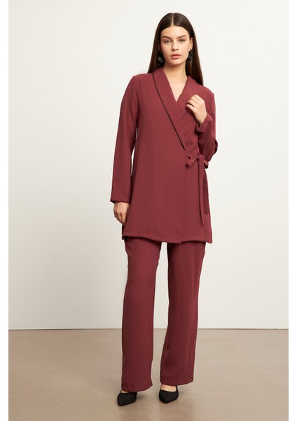 Biyeli Ceket Pantolon Takım - Gül Kurusu modelleri