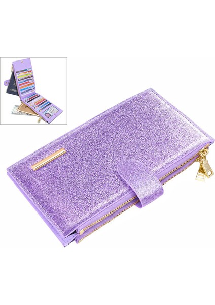 Antimanyetik Bayanlar Kart Tutucu Çoklu Kart Fermuarlı Büyük Kapasiteli Cep Telefonu Çantası (Yurt Dışından)