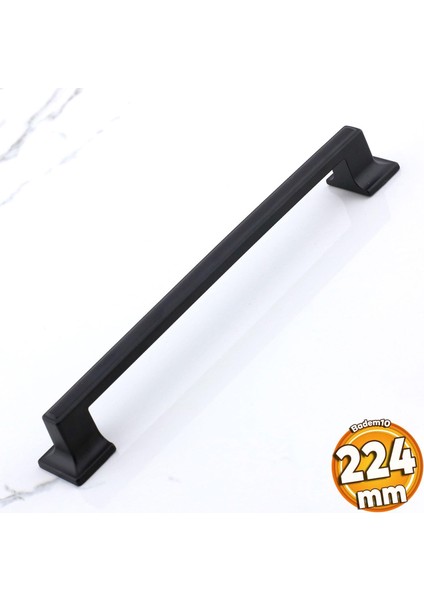 Gama 224 mm Siyah Kulp Metal Mobilya Çekmece Dolabı Mutfak Dolap Kulpları Kapak Kulbu Kulpu 22.4 cm