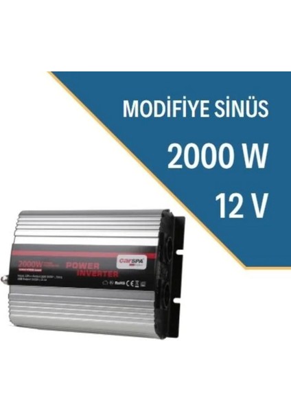 Carspa® 2000WATT 12VOLT Modifiye Sinus Inverter EA3621527