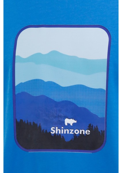 Erkek Bisiklet Yaka Yazlık Göğüs Baskılı Standart Fit Royal T-Shirt fiyatları