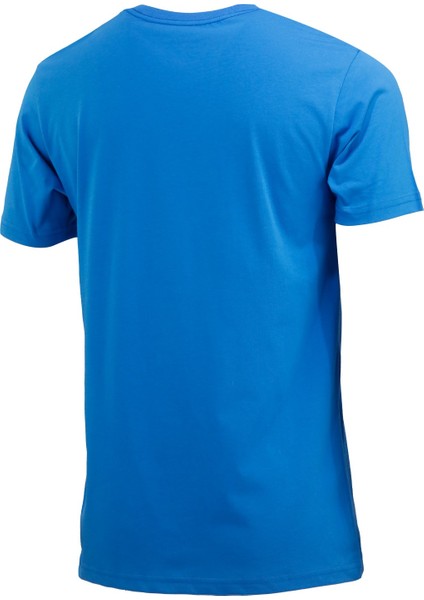 Erkek Bisiklet Yaka Yazlık Göğüs Baskılı Standart Fit Royal T-Shirt fırsatları