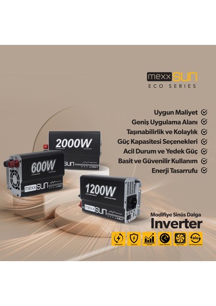® Modifiye Sinus Inverter 12V 1200W EA9761987