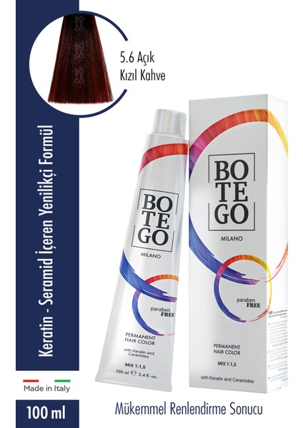 Profesyonel Krem Boya 5.6 Açık Kızıl Kahve 100 ml