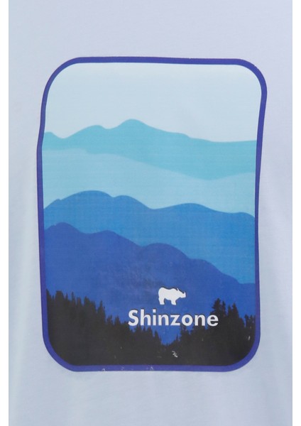 Erkek Bisiklet Yaka Yazlık Göğüs Baskılı Standart Fit Mavi T-Shirt fiyatları